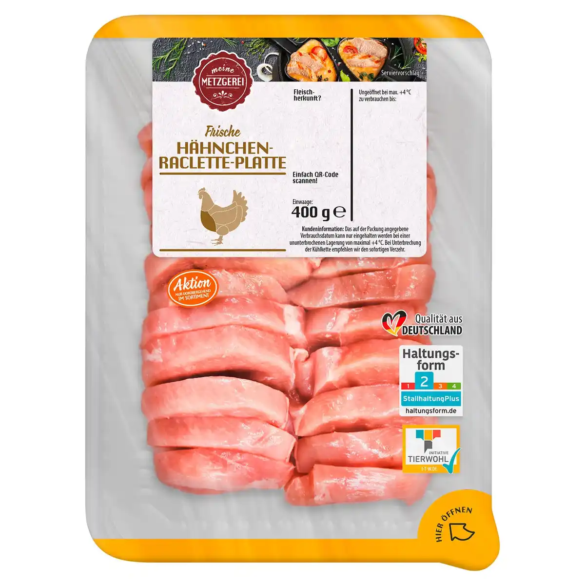 Bild 1 von MEINE METZGEREI Hähnchen Raclette-Platte 400 g