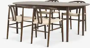 MARSTRAND L200/280 Tisch eiche + 4 GUDERUP eiche