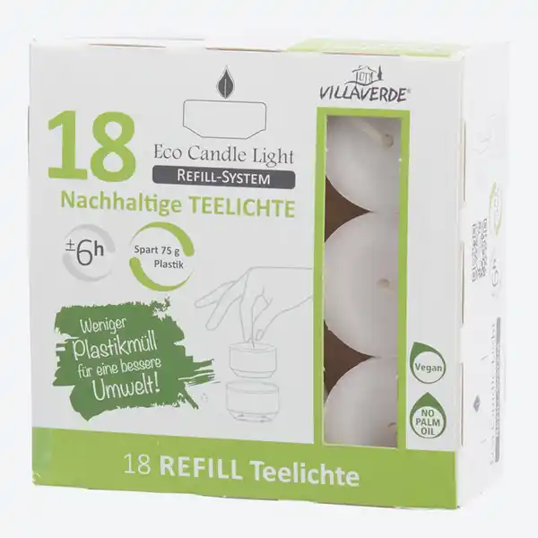Bild 1 von Villa Verde Eco Line Refill-Teelichter, 18er-Pack