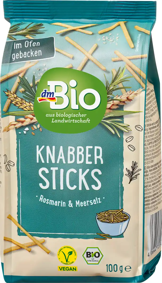 Bild 1 von dmBio Knabbersticks Rosmarin & Meersalz, 100 g