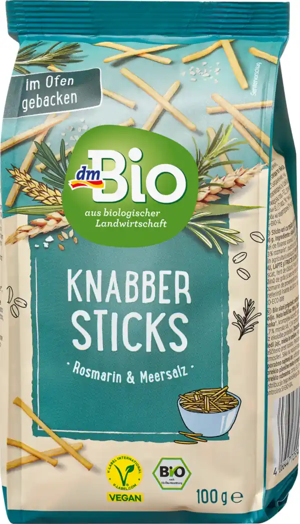 Bild 1 von dmBio Knabbersticks Rosmarin & Meersalz, 100 g