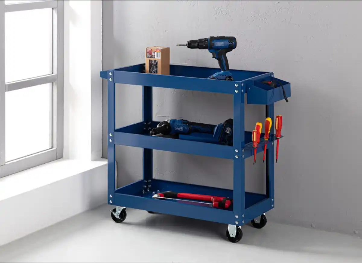 Bild 3 von Mobiler Werkstattwagen, Blau mit 3 Ablagen
