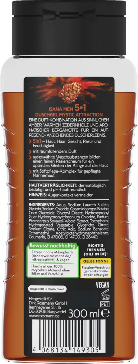 Bild 2 von ISANA MEN 5in1 Duschgel Mystic Attraction, 300 ml