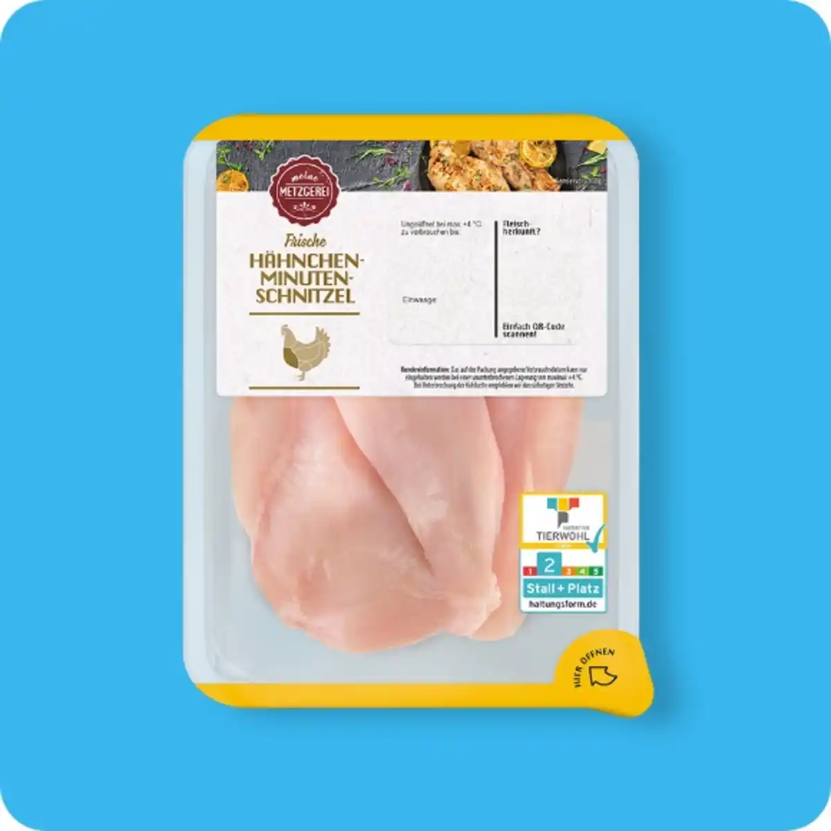 Bild 1 von MEINE METZGEREI Hähnchen-Minutenschnitzel, Haltungsform 2²