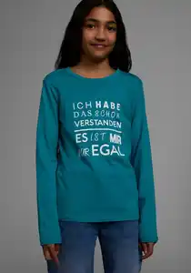 KIDSWORLD Langarmshirt Ich hab das schon verstanden - es ist mir nur egal Druck