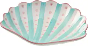 dm home Teller aus Keramik "Muschel", blau/weiß (15x13x2,5 cm), 1 St