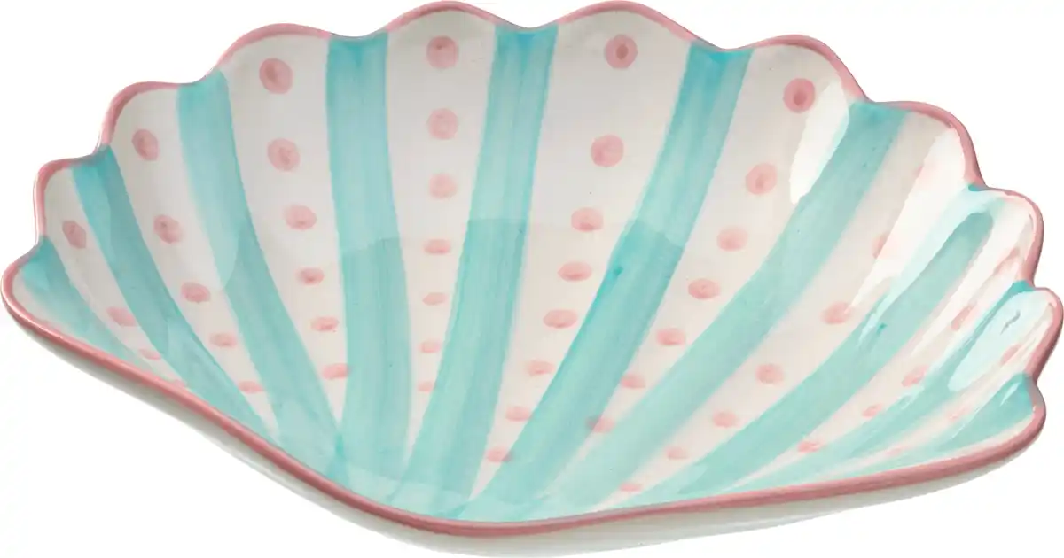 Bild 1 von dm home Teller aus Keramik "Muschel", blau/weiß (15x13x2,5 cm), 1 St
