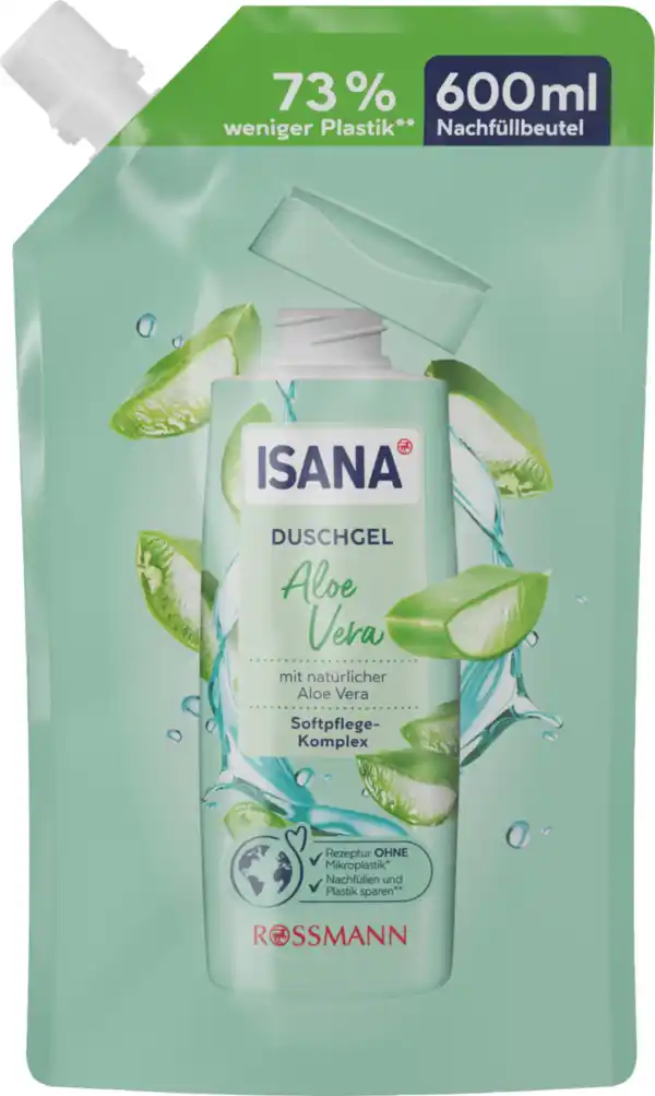 Bild 1 von ISANA Duschgel Aloe Vera Nachfüllbeutel, 850 ml