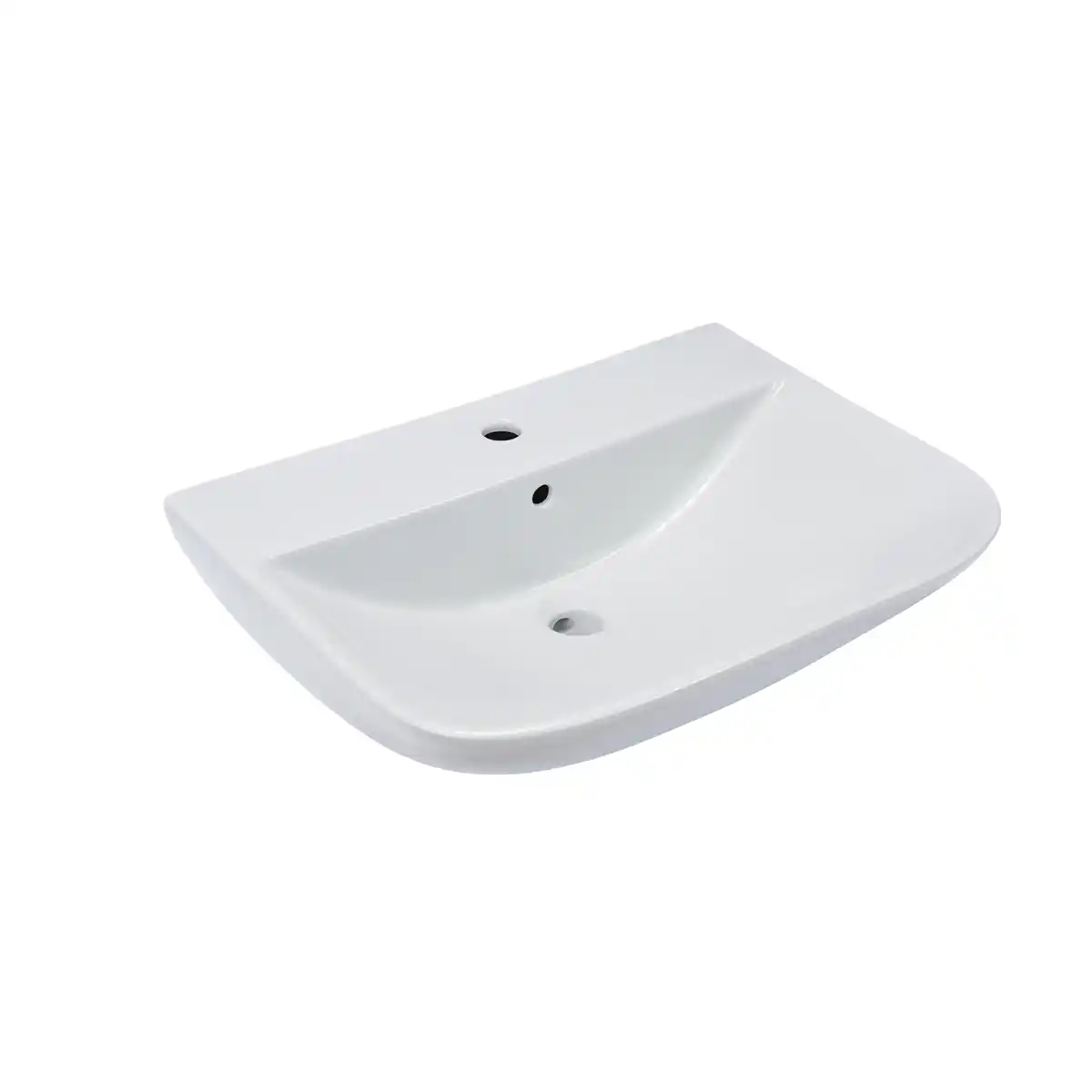 Bild 1 von Waschbecken halbrund 'Rivo' weiß 60 x 17 x 45 cm