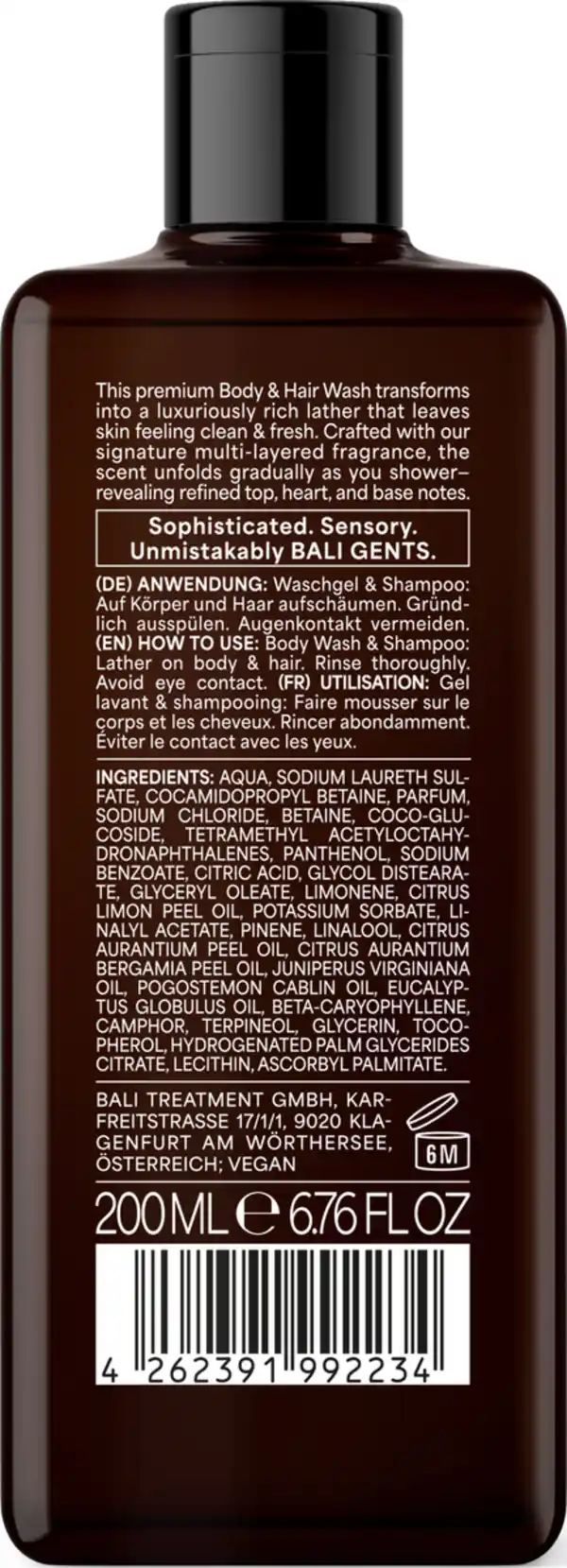 Bild 2 von Bali Gents 2in1 Body & Hair Rosemary Ginger, 200 ml