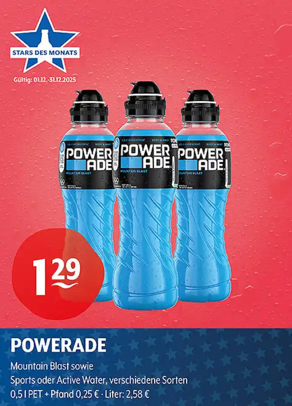 Bild 1 von POWERADE Mountain Blast sowie Sports oder Active Water verschiedene Sorten