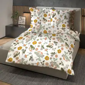 Biber-Bettwäsche-Garnitur mit hohem Baumwollanteil