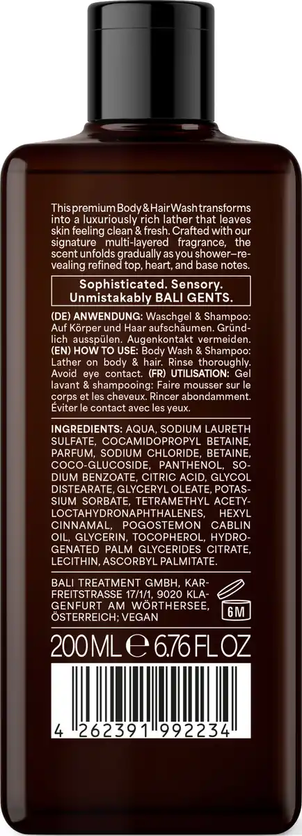 Bild 2 von Bali Gents 2in1 Body & Hair Sandalwood Leather, 200 ml