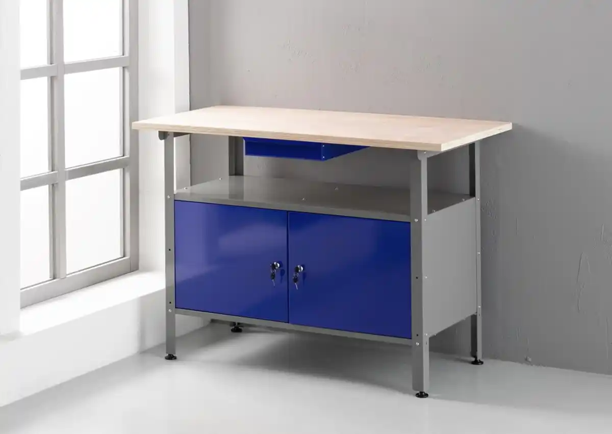 Bild 2 von Werkbank mit verschließbaren Türen, 120 x 60 x 85 cm