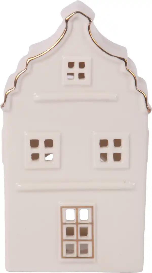 Bild 1 von Windlicht Haus Keramik 15 x 9 cm weiß