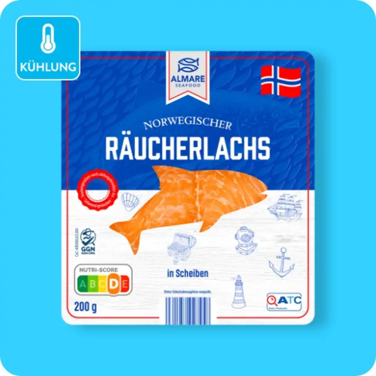 Bild 1 von ALMARE Norwegischer Räucherlachs, In Scheiben