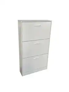 Schuhschrank mit drei Schubladen, ca. 59 x 105 x 17 cm - Weiß