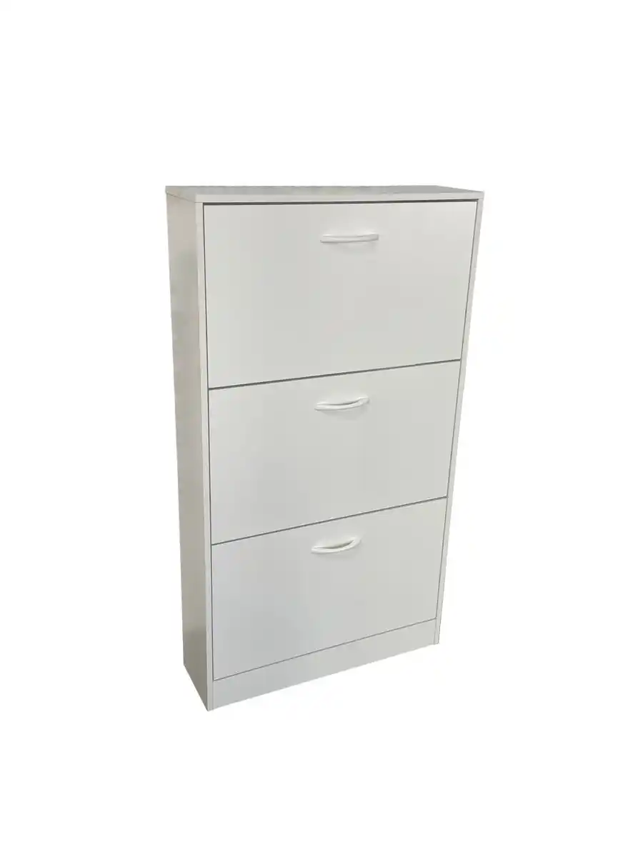 Bild 1 von Schuhschrank mit drei Schubladen, ca. 59 x 105 x 17 cm - Weiß