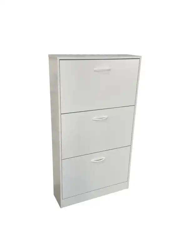 Bild 1 von Schuhschrank mit drei Schubladen, ca. 59 x 105 x 17 cm - Weiß