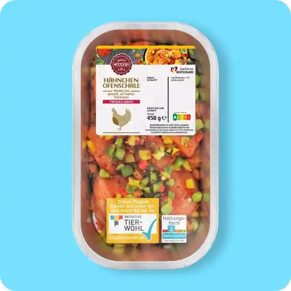 Bild 1 von MEINE METZGEREI Hähnchen-Ofenschale, Paprika-Rahm oder Hollandaise-Brokkoli