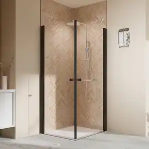 Breuer Duschkabine 'Elana 2.0' mit Eckeinstieg mattschwarz 90 x 90 x 200 cm