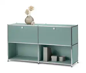Sideboard Metall »CN3« mit 2 versetzbaren Klappenfächern, salbei