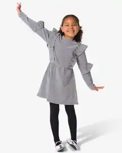 Kinderkleid mit Rüschen und Glitzer silber