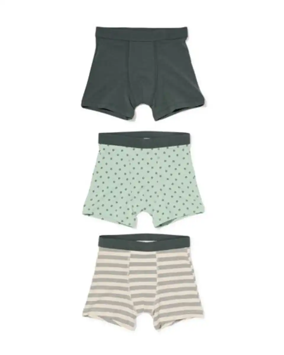Bild 1 von Kinder-Boxershorts aus Baumwollstretch, getupft – 3 Stück hellgrün