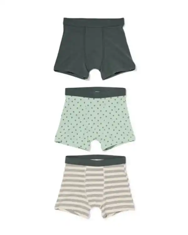 Bild 1 von Kinder-Boxershorts aus Baumwollstretch, getupft – 3 Stück hellgrün