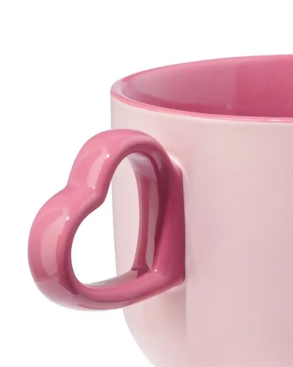 Bild 2 von Becher, 480 ml, Keramik mit herzförmigem Henkel, lila