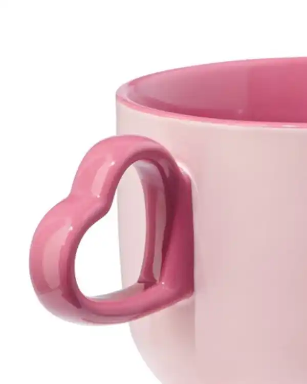 Bild 2 von Becher, 480 ml, Keramik mit herzförmigem Henkel, lila