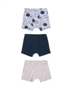 Kinder-Boxershorts Gesichter – 3 Stück lila