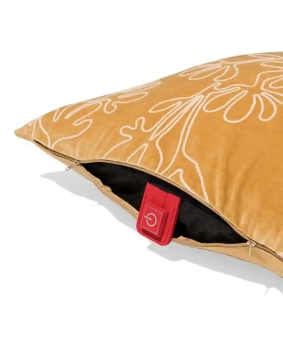 Bild 3 von Kissenbezug 50 × 50 cm Velours Blume Beige