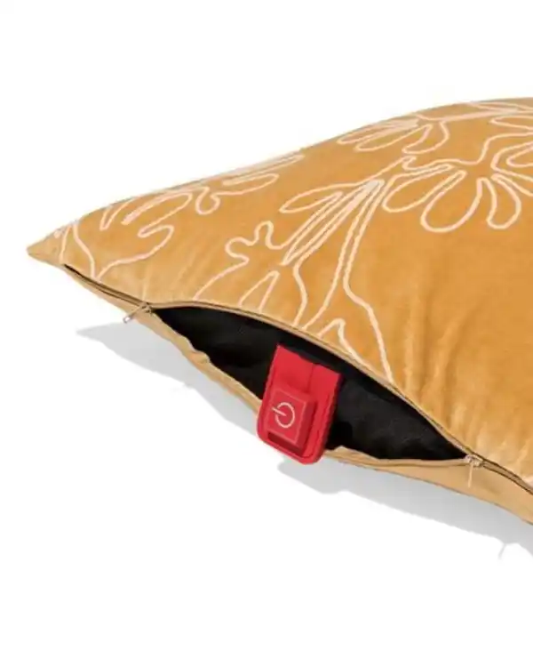 Bild 3 von Kissenbezug 50 × 50 cm Velours Blume Beige