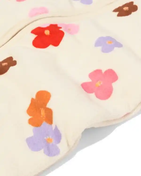 Bild 3 von Schlafsack mit abnehmbaren Ärmeln aus Samt, 3,0 TOG, Blumen eierschalenfarben