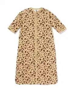 Schlafsack mit abnehmbaren Ärmeln aus Baumwolle, 3,0 TOG, Leopard braun