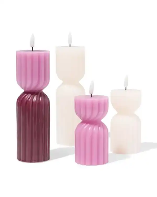 Bild 4 von LED-Formkerze, ⌀ 6,2 x 15 cm, Diabolo, Elfenbein