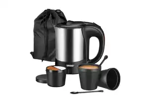 Unold Wasserkocher 18575, 0,5 l, 1000 W, inkl. 2 Becher, 2 Löffel, Behälter für Zutaten und Aufbewahrungsbeutel