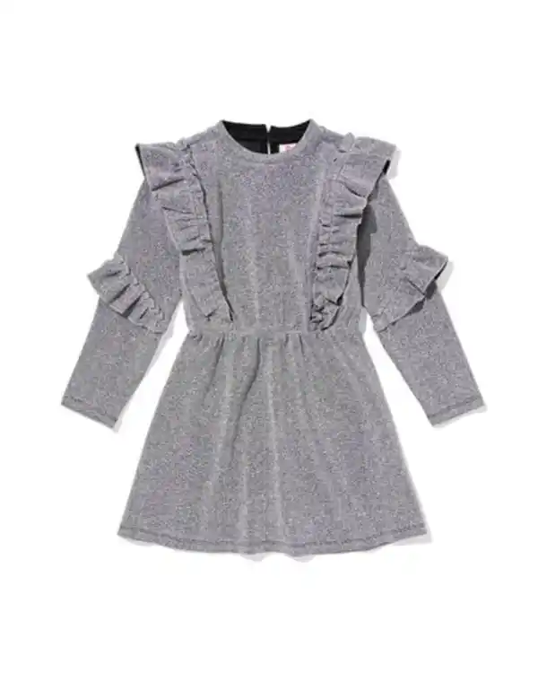 Bild 2 von Kinderkleid mit Rüschen und Glitzer silber
