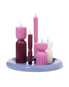 Kerzenuntersetzer, ⌀32 cm, Metall, blau