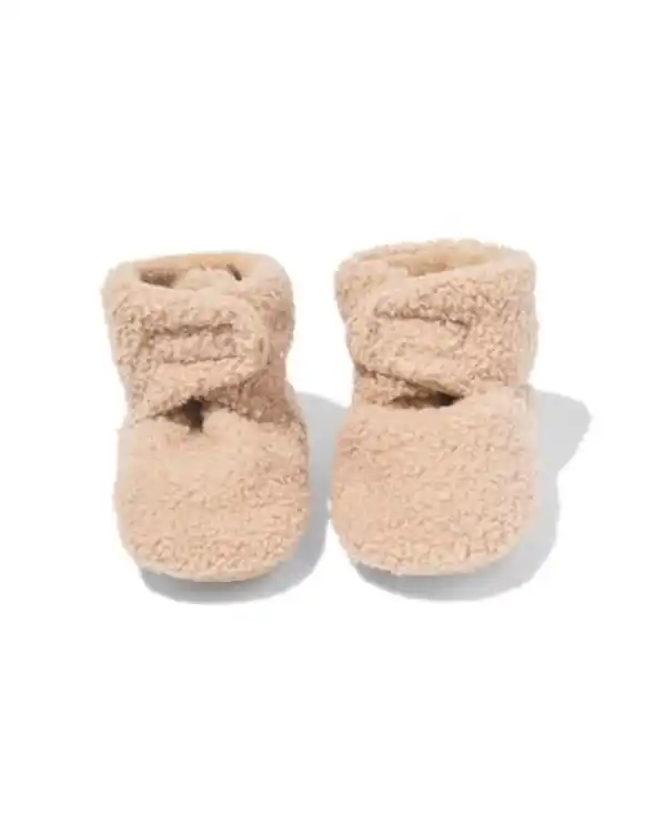 Bild 1 von Newborn-Hausschuhe aus Teddystoff beige