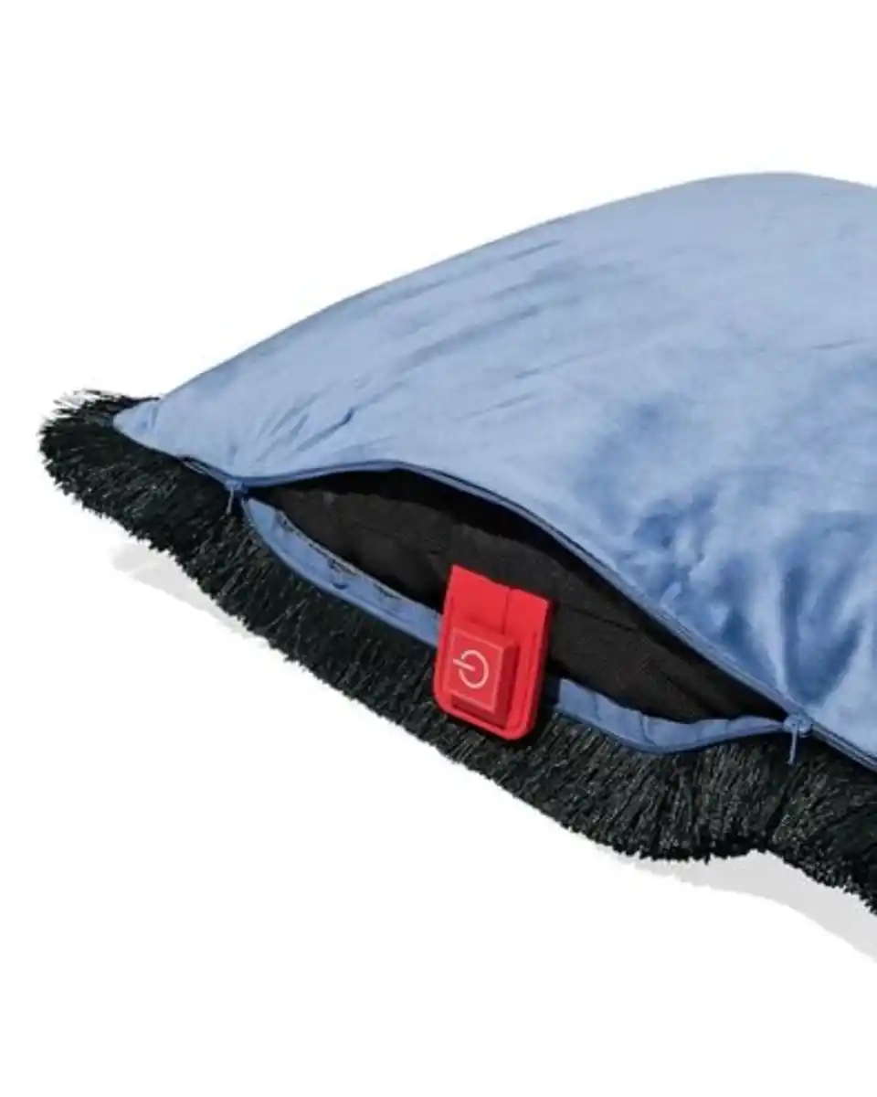 Bild 2 von Kissenbezug 50 × 50 cm Fransen Blau