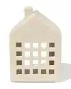 Bild 2 von Teelichthalter, 8,4 × 14,3 × 10 cm, Keramik, Haus, creme