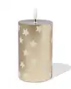Bild 1 von LED, Stumpenkerze, 7,5 × 12 × 7,5 cm, Stern, gold