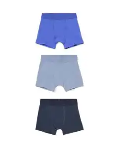 Kinder-Boxershorts, unifarben – 3 Stück blau