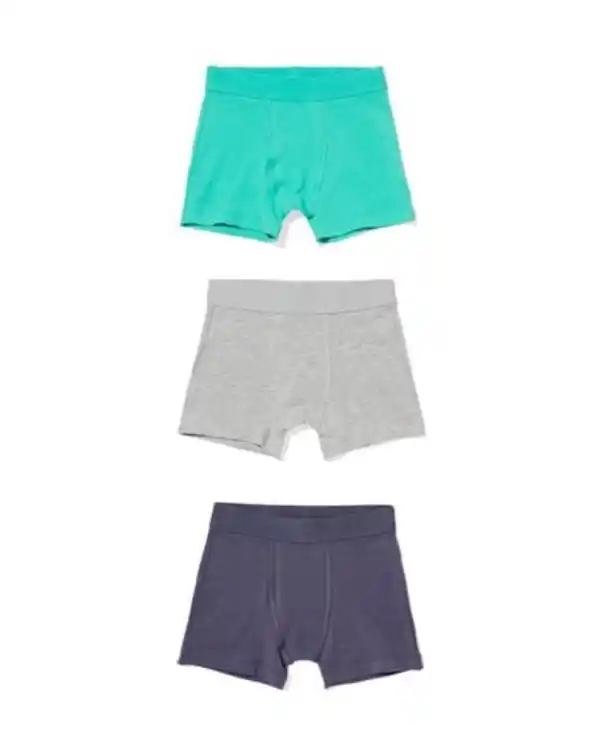 Bild 1 von Kinder-Boxershorts, unifarben – 3 Stück grün