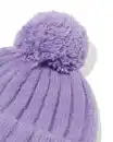 Bild 2 von Kinder-Beanie mit Pompon lila