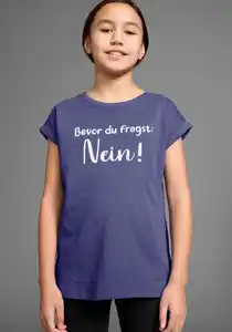 KIDSWORLD T-Shirt Bevor Du fragst: NEIN! Kurzarm, mit Print, Rundhalsausschnitt