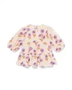 Kinderkleid mit Blumen ecru