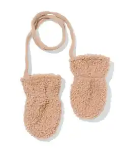 Babyfäustlinge aus Teddystoff beige